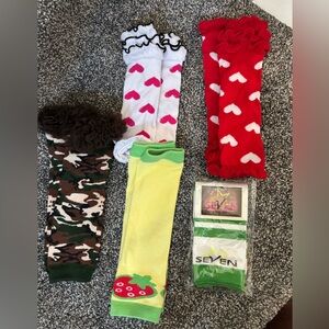 Kids Heart and Camouflage Leg Warmers Set